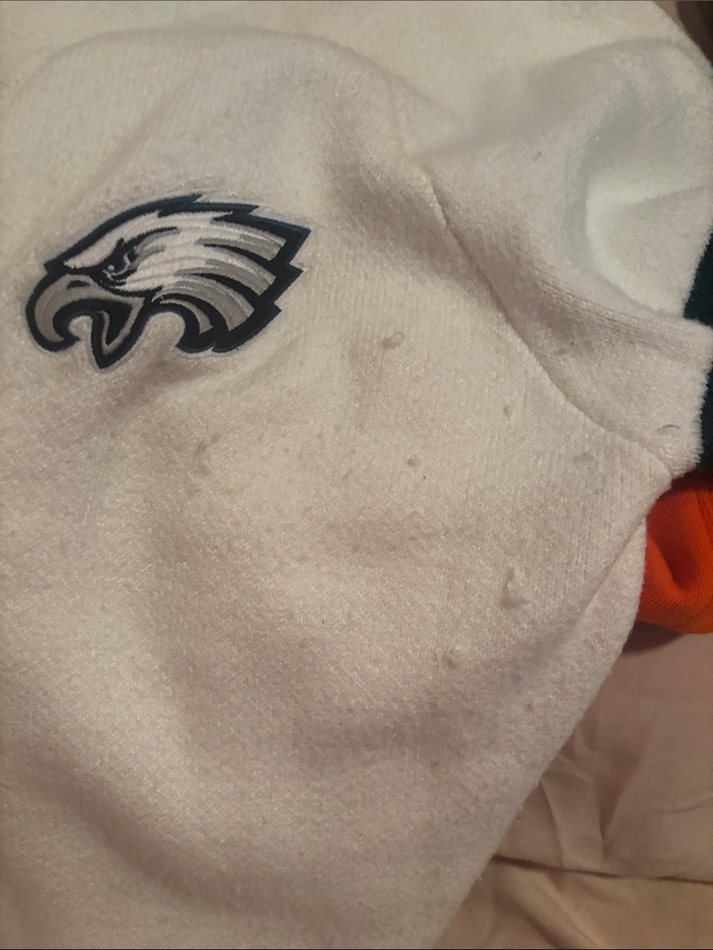 Philadelphia Eagles Abercrombie & Fitch White Knit Bomber Cardigan - Picture 2 of 2